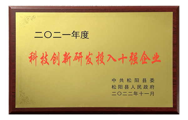 实力类-松阳县科技创新研发投入十强企业