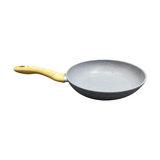 forged fry pan in wooden pattern