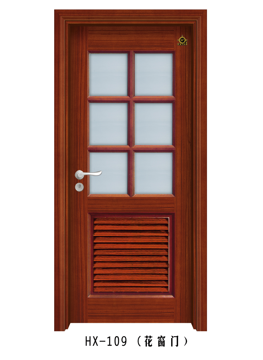实木玻璃花窗门