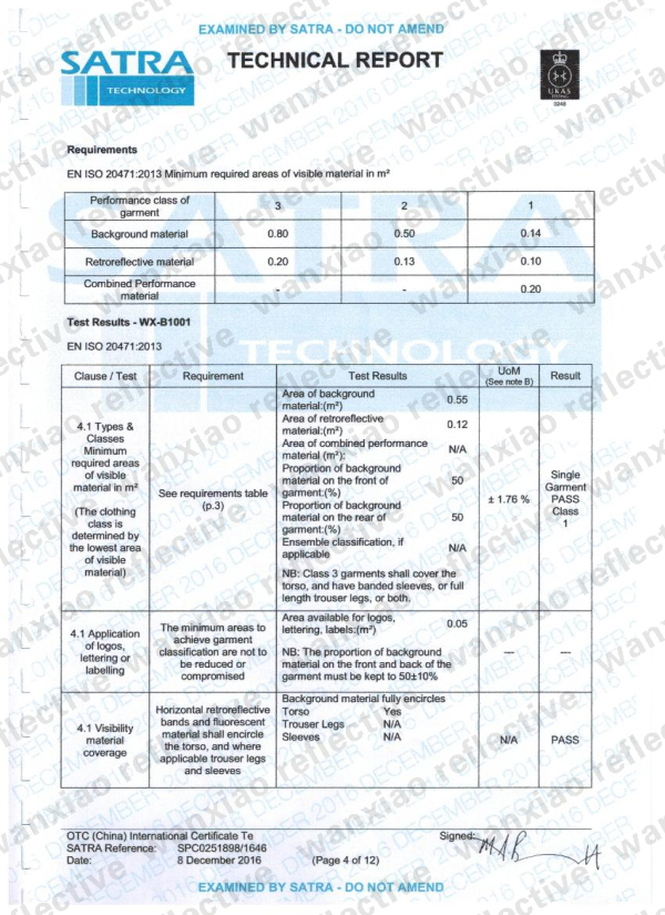 测试报告（CE-ISO20471）