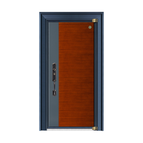 German solid wood armored door GLL-GM-1805 Tech teak/grey blue