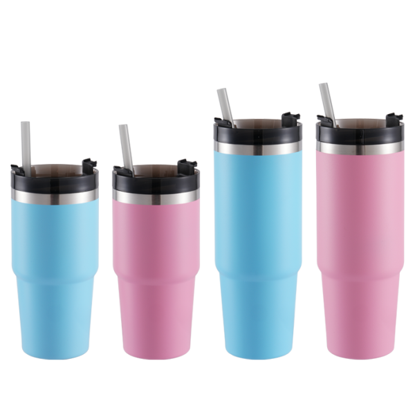 30oz Stainless Steel Travel Tumbler with Straw
