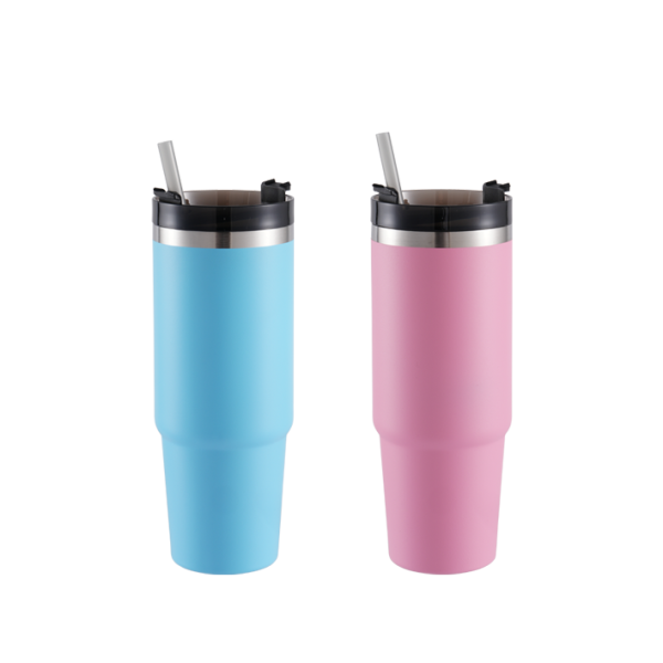 30oz Stainless Steel Travel Tumbler with Straw