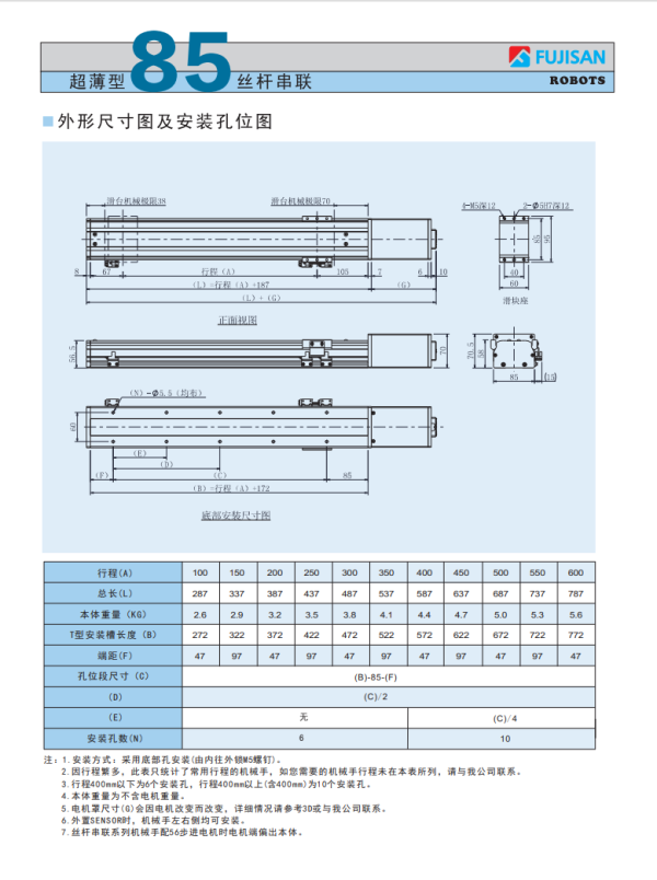 超薄型85丝杆串联 超薄型85丝杆