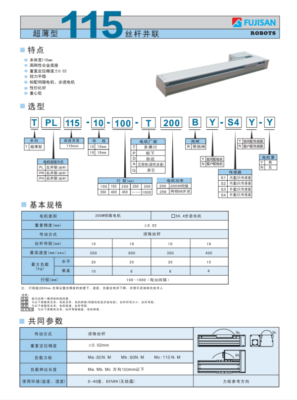 超薄型115丝杆并联 超薄型115丝杆