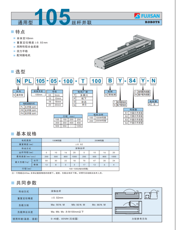 通用型105丝杆并联 通用型105丝杆