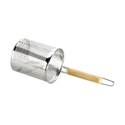 S/S Punching Hole Noodle Strainer W/Wooden Handle QL034E