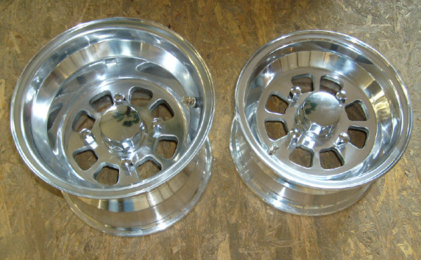 8 hole polish alloy wheel GZY-8H1080P & flat tyre 205/30-10