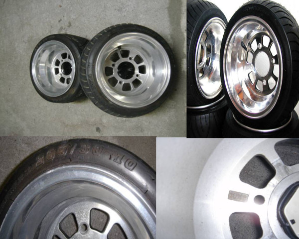 8 hole polish alloy wheel GZY-8H1080P & flat tyre 205/30-10