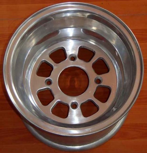 8 hole polish alloy wheel GZY-8H1080P & flat tyre 205/30-10