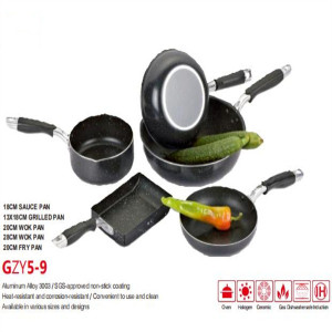 5PCS 2.5mm Thickness with Bakelite Handle Aluminum Cookware SetGZY5-9