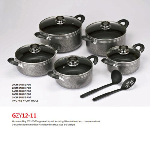 12PCS Convenient to Use and Clean Pot Cookware SetGZY12-11