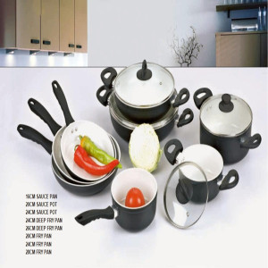 High Quality 12PCS 3.0mm Thickness Aluminum Cookware SetGZY12-22