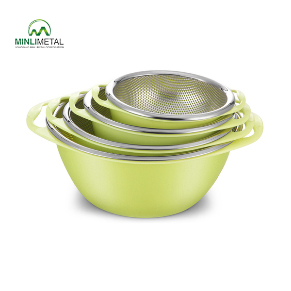 S/S Punching Basket with Plastic Bowl MLA-12
