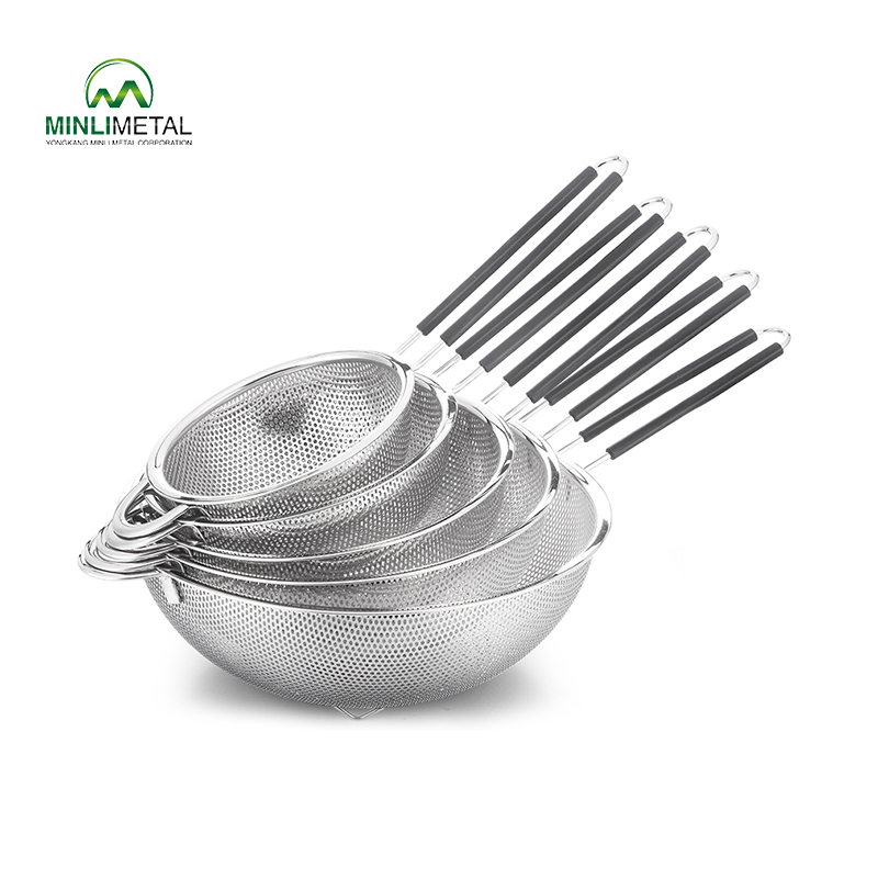 S/S Punching Strainer with Silicone Handle