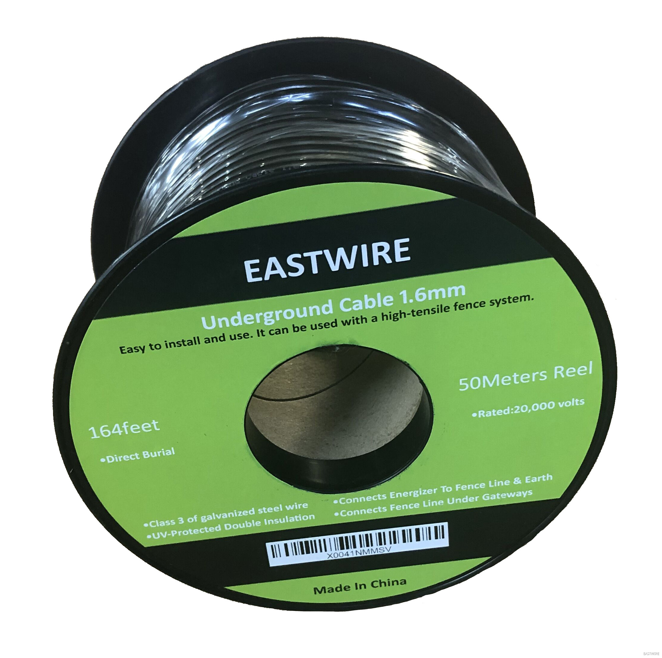 Electric Fence Double Insulated Wire Underground, Electric Fence Double Insulated Underground Hard Cable, Direct Burial (1.6mm, 50meters/164ft)