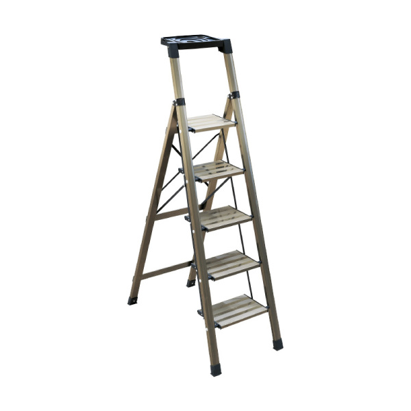 Five-step household ladder with wide pedals WG604-5G