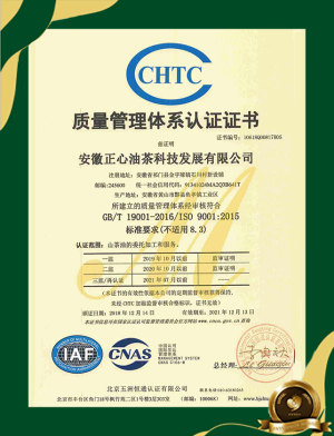 质量管理体系认证证书