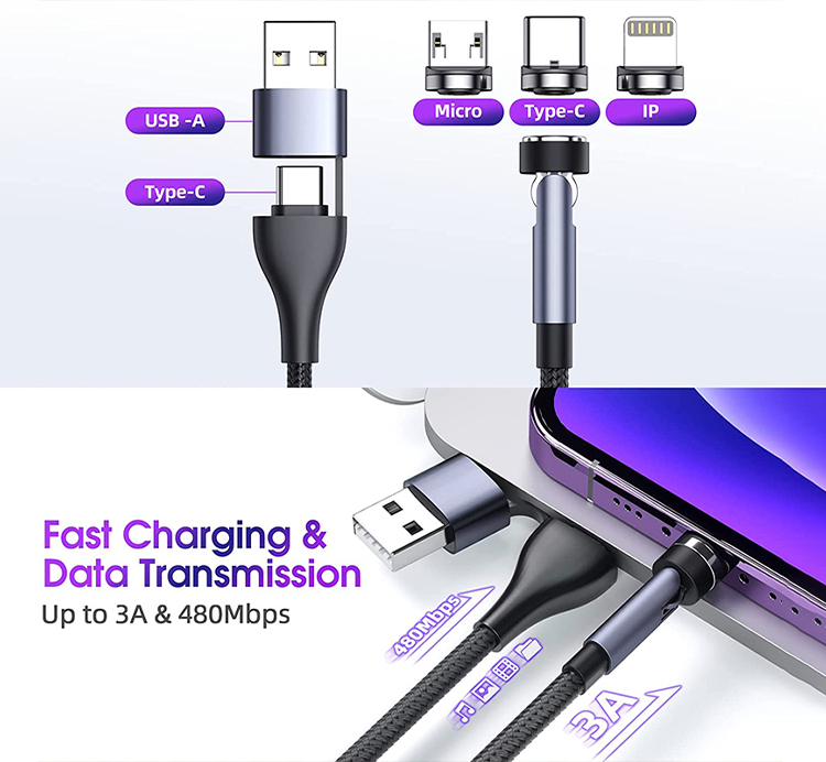 UUTEK UC013--The Ultimate 5-in-1 Magnetic Fast Charging Cable