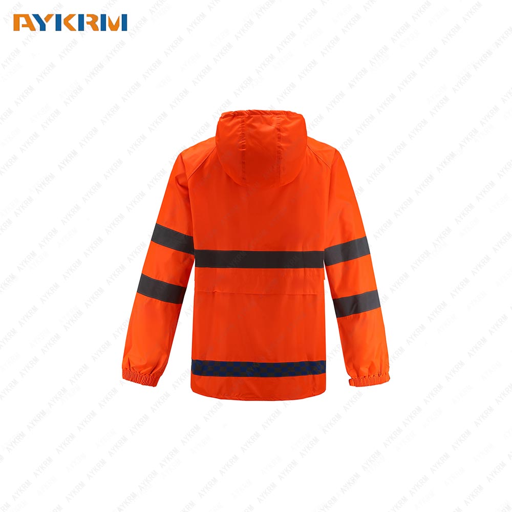 AYKRM Waterproof Reflective Class 2 Safety Jacket with Zipper And Pockets Size 4XL AR-023