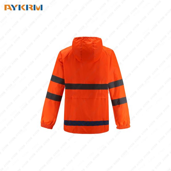 AYKRM Waterproof Reflective Class 2 Safety Jacket with Zipper And Pockets Size 4XL AR-023