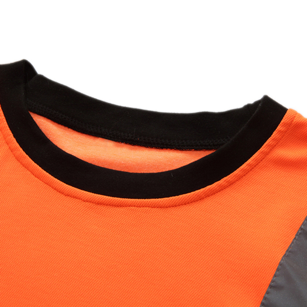AYKRM Safety Hi Vis Cotton Reflective Safety T-Shirt Short Sleeve ANSI Class 2 Unisex Construction Security Exercise (Orange, Medium) 