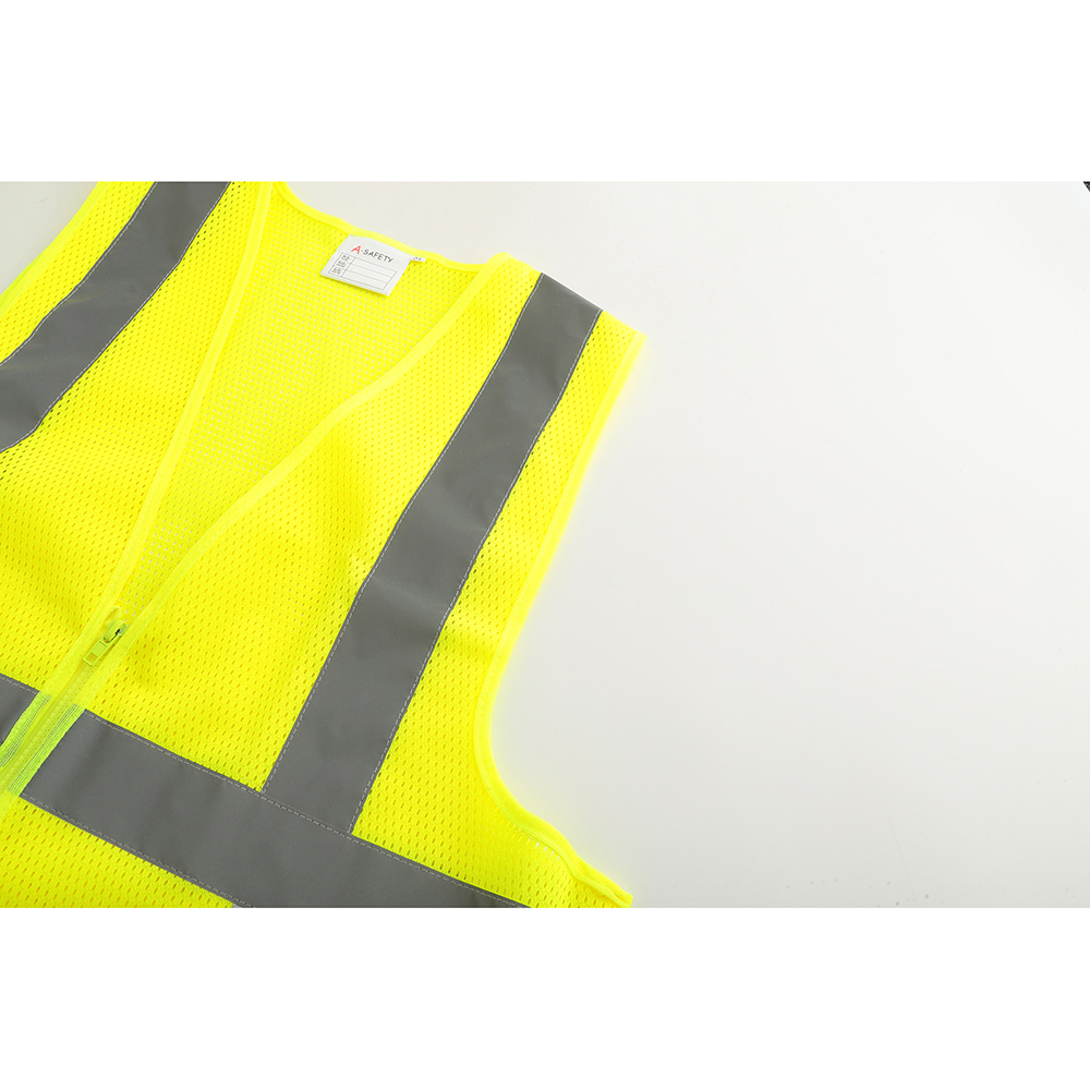AYKRM Reflective Safety Vest, High Visibility Lime Mesh, Type R Class 2, Zipper Closure, 2XL/ 3XL 