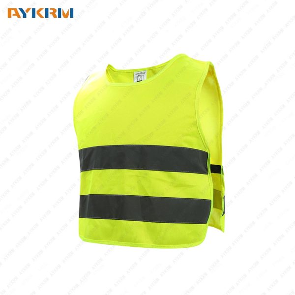 AYKRM Reflective Safety Vest | Lightweight and breathable, bright colors for child public safety, 100% polyester, Yellow, Medium, 10 PACK