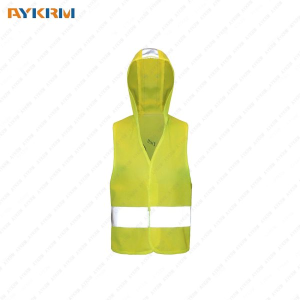 Kids Hooded Safety Reflective Vest, A-SAFETY, 100% Polyester Fabric Reflective Safety Vest, Bright Colors for Child Public Safety, Hi Viz Safety Coat for Girls& Boys, Yellow AW1-012