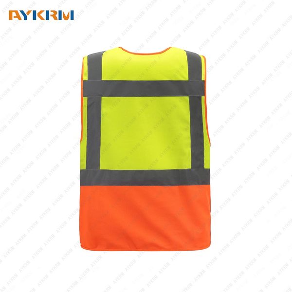 AYKRM Safety Multi Pockets Class 2 High Visibility Zipper Front Safety Vest With Reflective Strips.Meets ANSI/ISEA Standards 