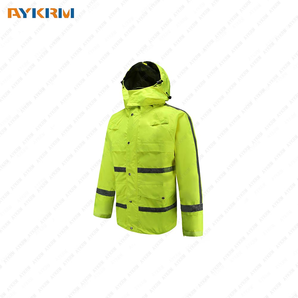 AYKRM Waterproof Reflective Class 2 Safety Jacket with Zipper And Pockets Size 4XL AR-022