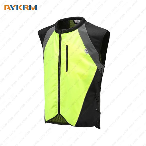 AYKRM Reflective Cycling Vest, Windproof Cycling Vest Reflective Motorcycle Safety Clothing AQ2-001
