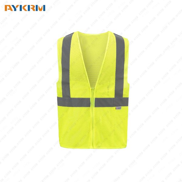 AYKRM High Visibility Reflective Safety Vest with Pockets,，Breathable Mesh, ANSI/ISEA Standard,XS-3XL