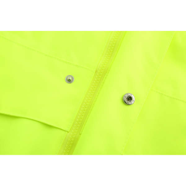 AYKRM Men's Hivis Lightweight Rainwear Jacket - ANSI Class 2 High Visibility Lime with Reflective Tape AR-020