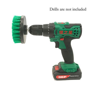 Green electric drill brush 4 inches 
