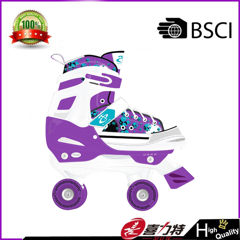 轮滑鞋 XLT-136-2格帆布 紫色 BayHot