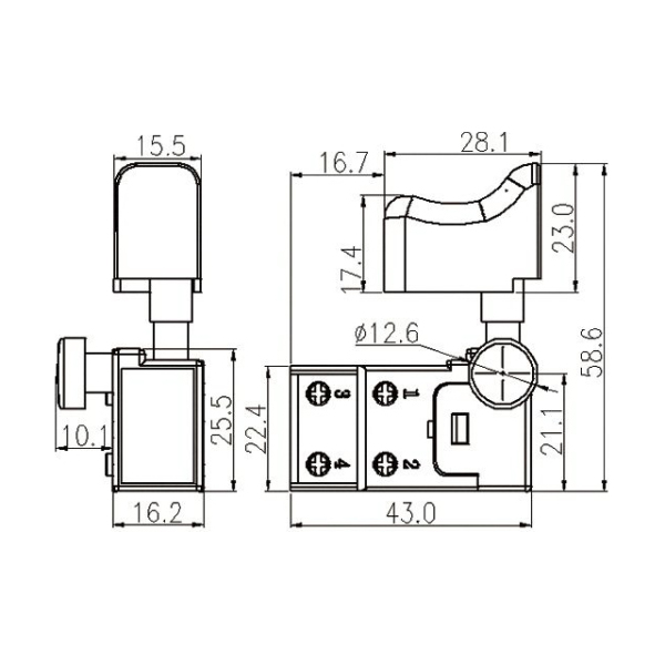 Trigger ON-OFF switch FA2-4/2W4-A20
