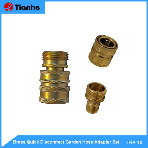 Brass Quick Disconnect Garden Hose Adapter Set