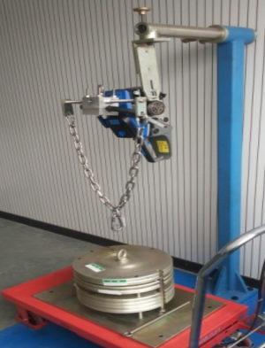 Handle hanging weight test bench