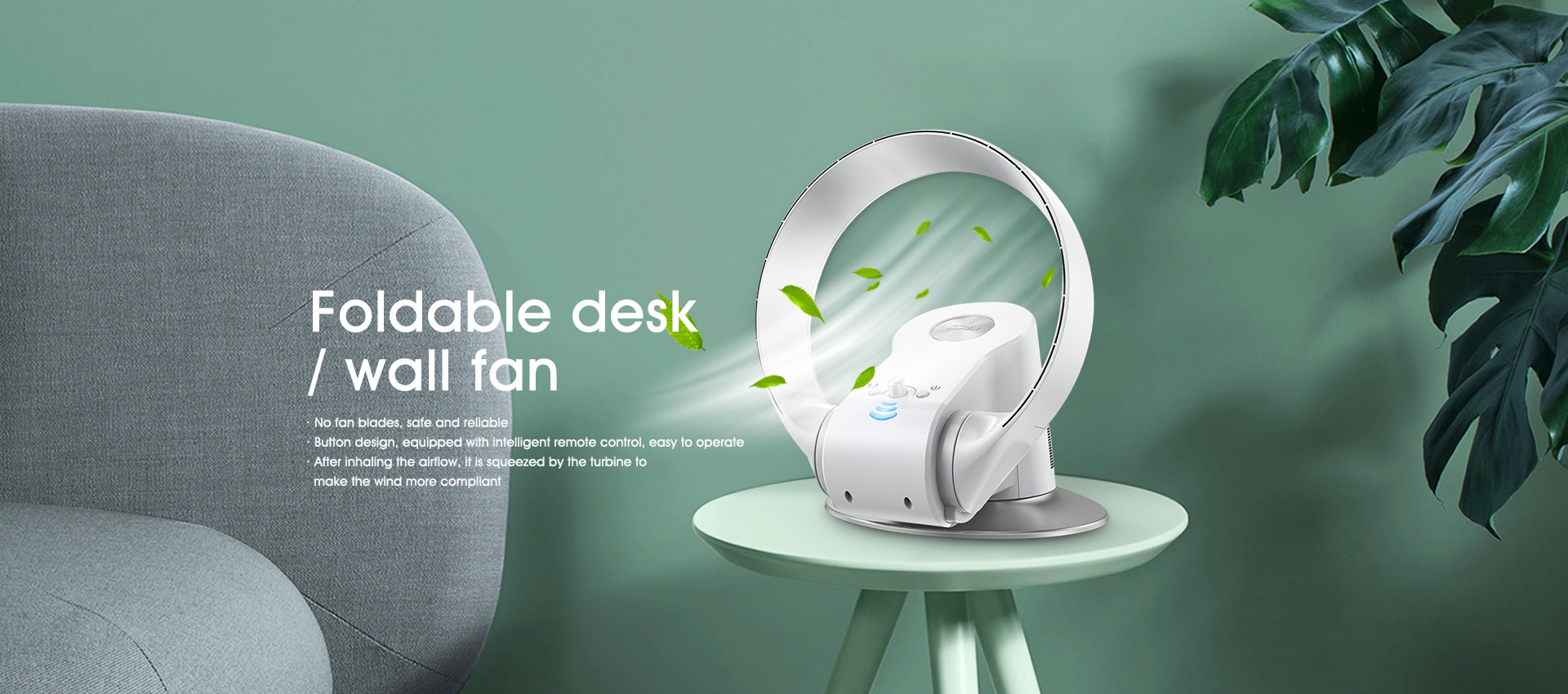 Foldable desk / wall fan