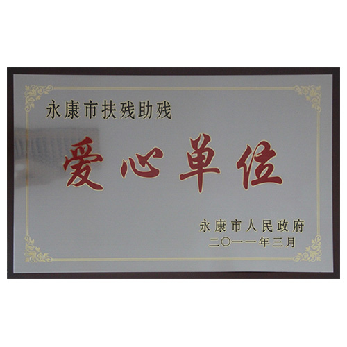 永康市扶残族残爱心单位