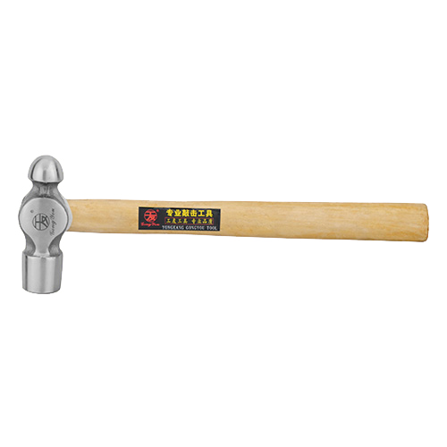 Wooden handle round head hammer