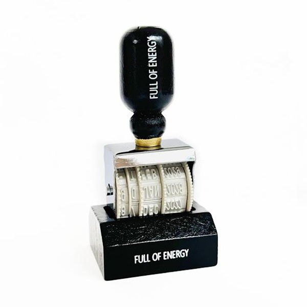 Wooden Date Stamp Full of energy 400
