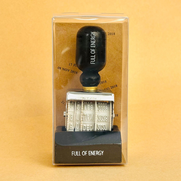 Wooden Date Stamp Full of energy 400