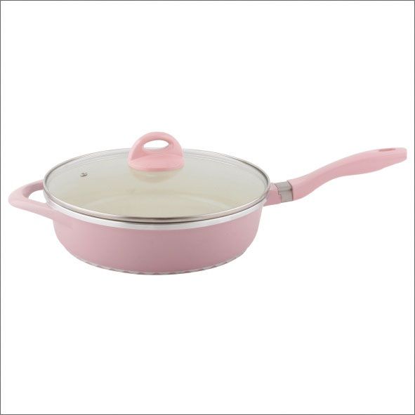 Pink deep frying pan HC-YZ028