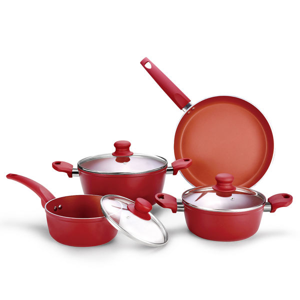 Rosy Red Forged Aluminum Cookware Set JX-FST-02