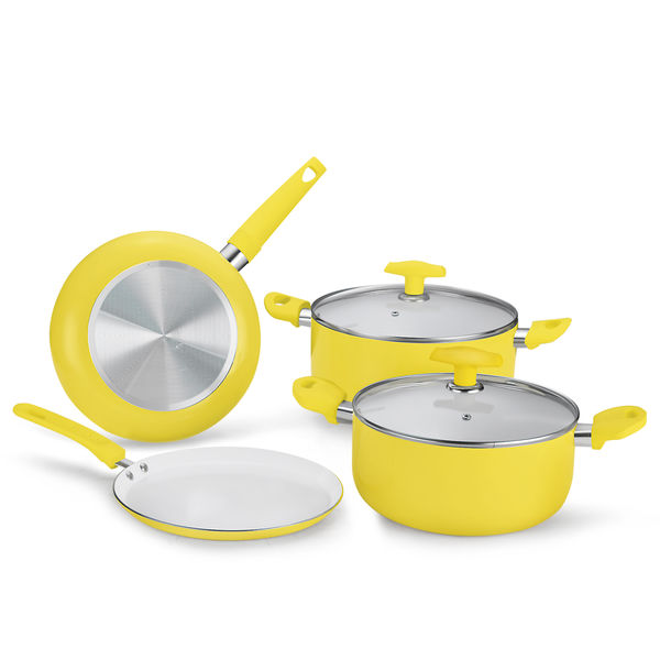 Lemon Ceramic Pressed Aluminum Cookware Set JX-PST-06