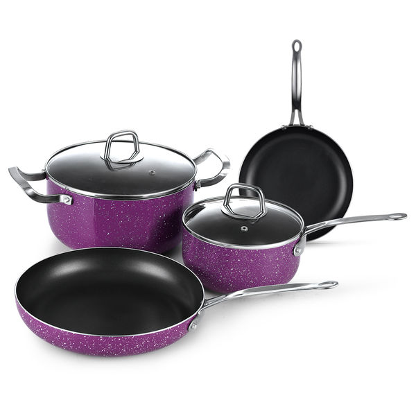 Purple Forged Pressed Aluminum Cookware Set JX-PST-02