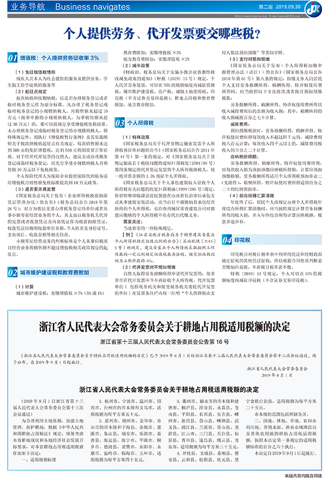 浙江省人民代表大会常务委员会关于耕地占用税适用税额的决定