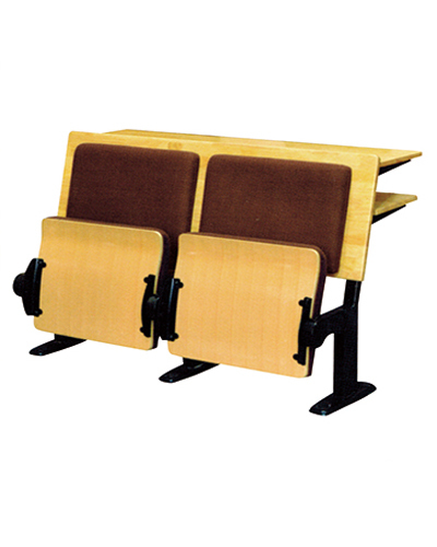   2 persons desk and chair set with self-retum seats , upholstered seat and backrest ＨＭ-ＫＺＹ054